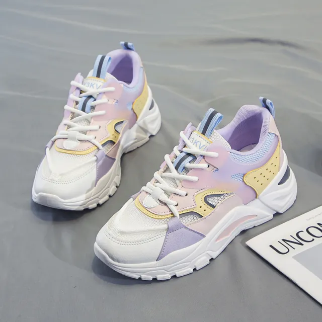 Fashionable Breathable Mesh Platform Sneakers Purple - Shop at LoveMi
