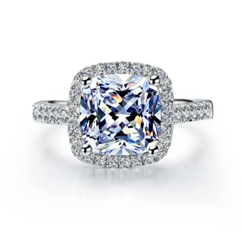 Ladies Moissanite 1 Carat Diamond Ring Luxury Round Princess