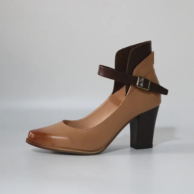 Women's Plus Size Retro High Heel Sandals Khaki - Shop at LoveMi