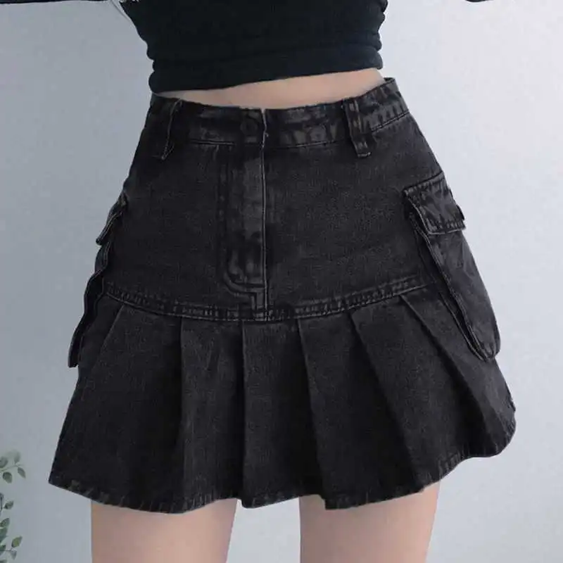 Denim Skirt - Gray