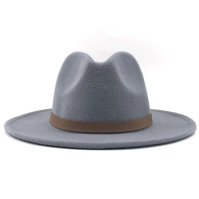Top Hat With Flat Brim And Big Brimmed Hat Light Grey - Shop at LoveMi