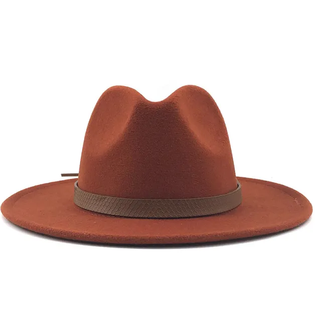 Top Hat With Flat Brim And Big Brimmed Hat Light Brown - Shop at LoveMi