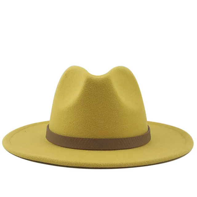 Top Hat With Flat Brim And Big Brimmed Hat Yellow - Shop at LoveMi