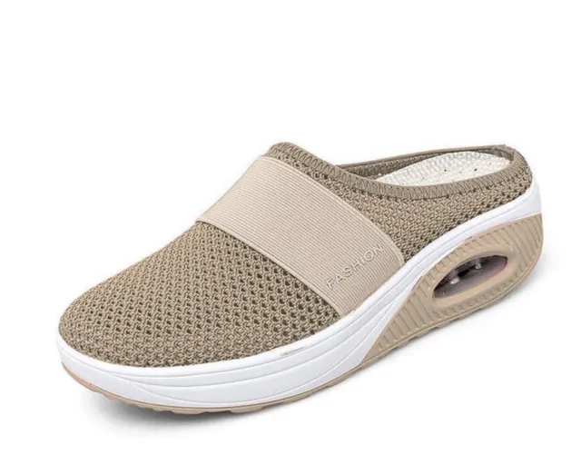 Sandals Women Breathable Non slip Hollow Out Mesh Sandals Fashion Outdoor Ladies Shoes Khaki - Shop at LoveMi