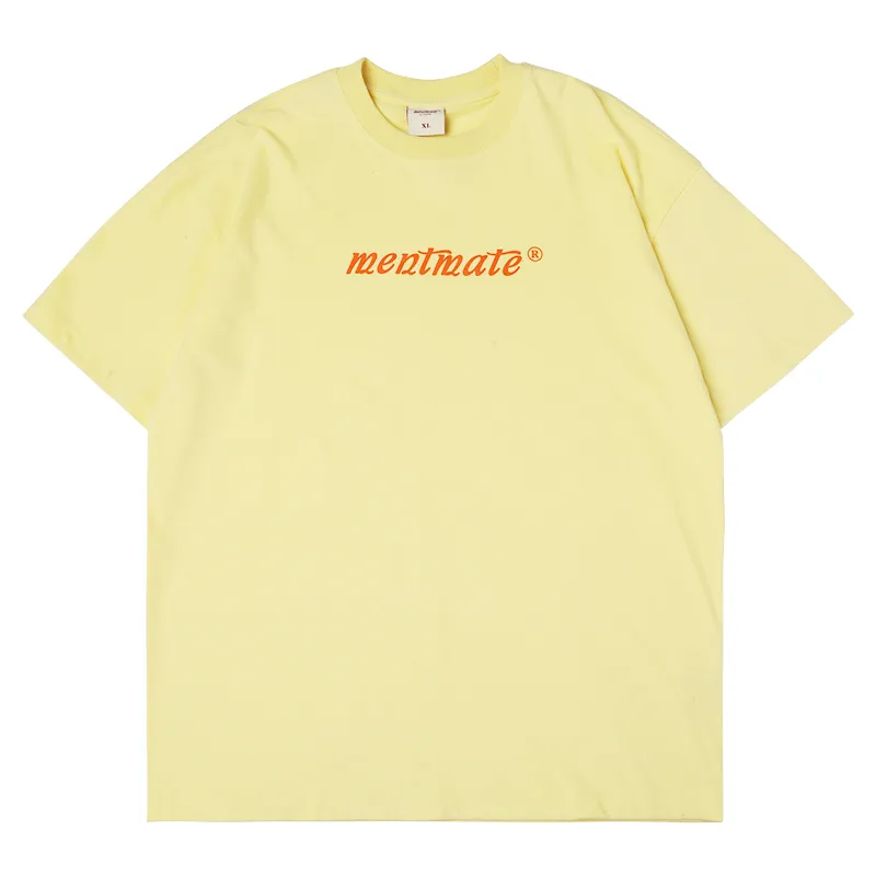 Nineteen-color Cotton Couple Round Neck T-shirt Loose Style Short Sleeves - Goose Yellow