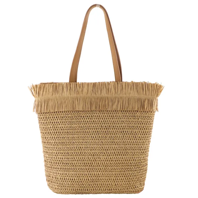Sales Ins New Raw Edge Straw Woven Bag Brown - Shop at LoveMi