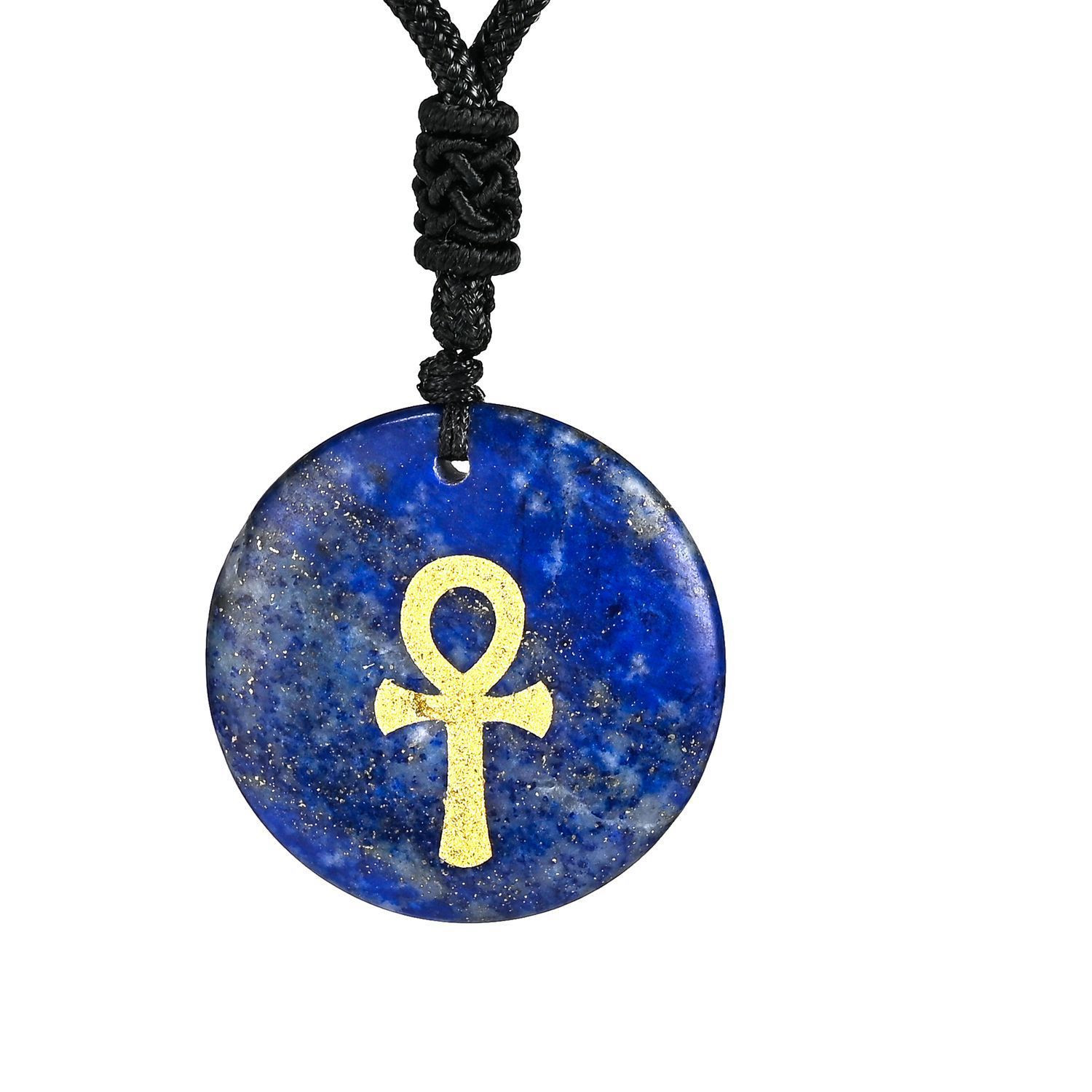 Natural Amethyst Pendant Discs Carved Symbol Of Life