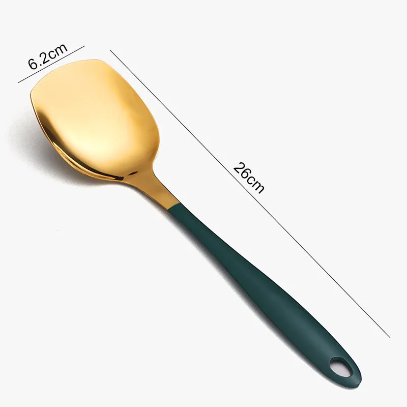 Household Net Red Large Long Handle Public Spoon - Green