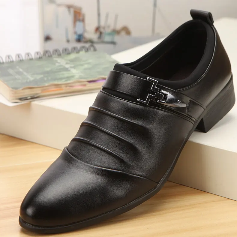 Korean Version Black Wedding Shoes Popular Men's Pointed