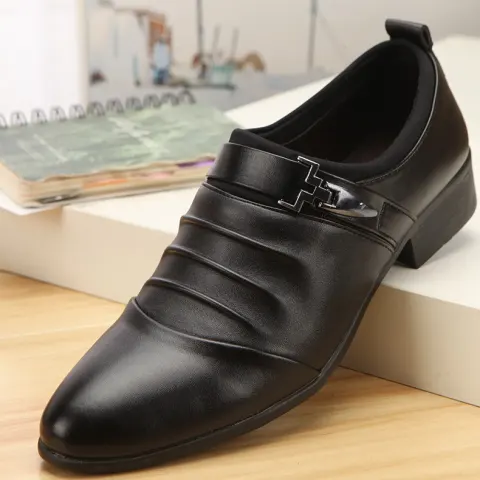 Korean Version Black Wedding Shoes Popular Men's Pointed