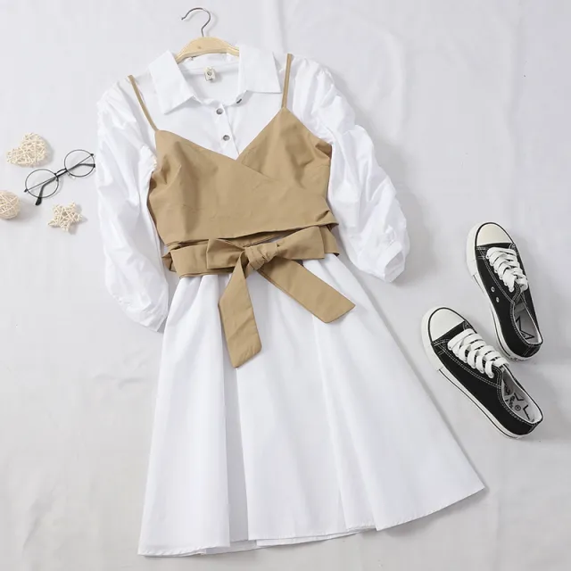 Autumn New Style Short Strappy Tube Top Strap Khaki - Shop at LoveMi