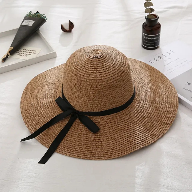 Women Summer Travel Beach UV Protection Bowknot Wide Brim Straw Hat Sun Cap UV Protection Bowknot Wide Brim Straw Hat Sun Cap Ribbon Big Eaveskhaki - Shop at LoveMi