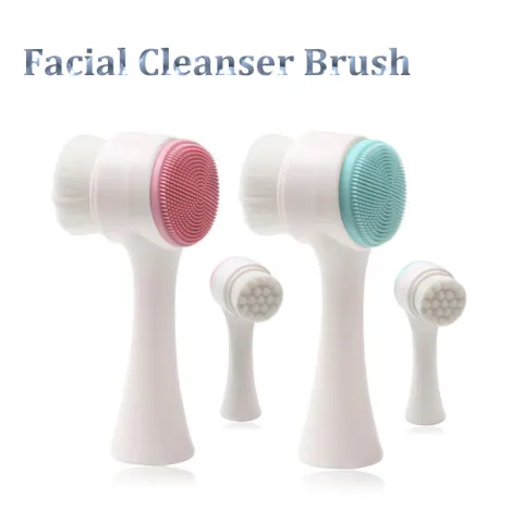 Double-sided Silicone Skin Care Tool Facial Cleanser Brush Face