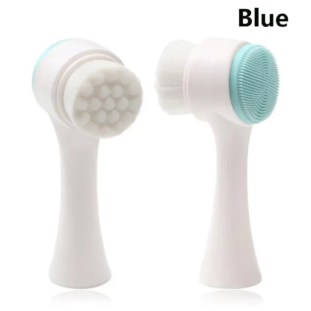Double-sided Silicone Skin Care Tool Facial Cleanser Brush Face Cleaning Vibration Facial Massage Washing Product – image 2