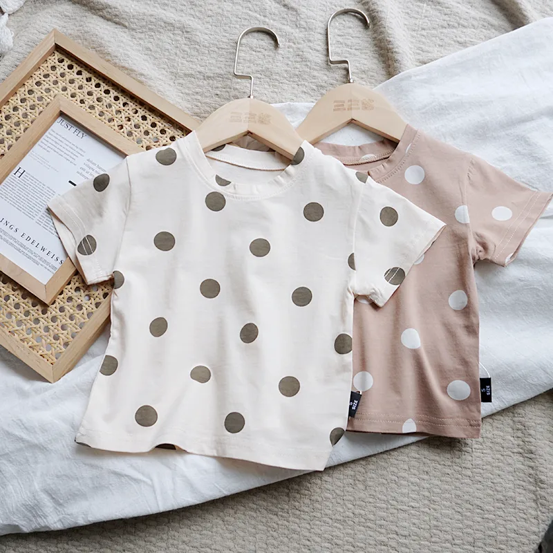 Baby Cotton Dot T-Shirt Short Sleeve Boys and Girls