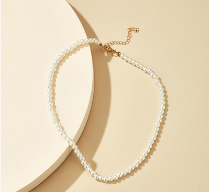Temperament All-match Pearl Necklace Women's Single Layer Necklace Clavicle Chain