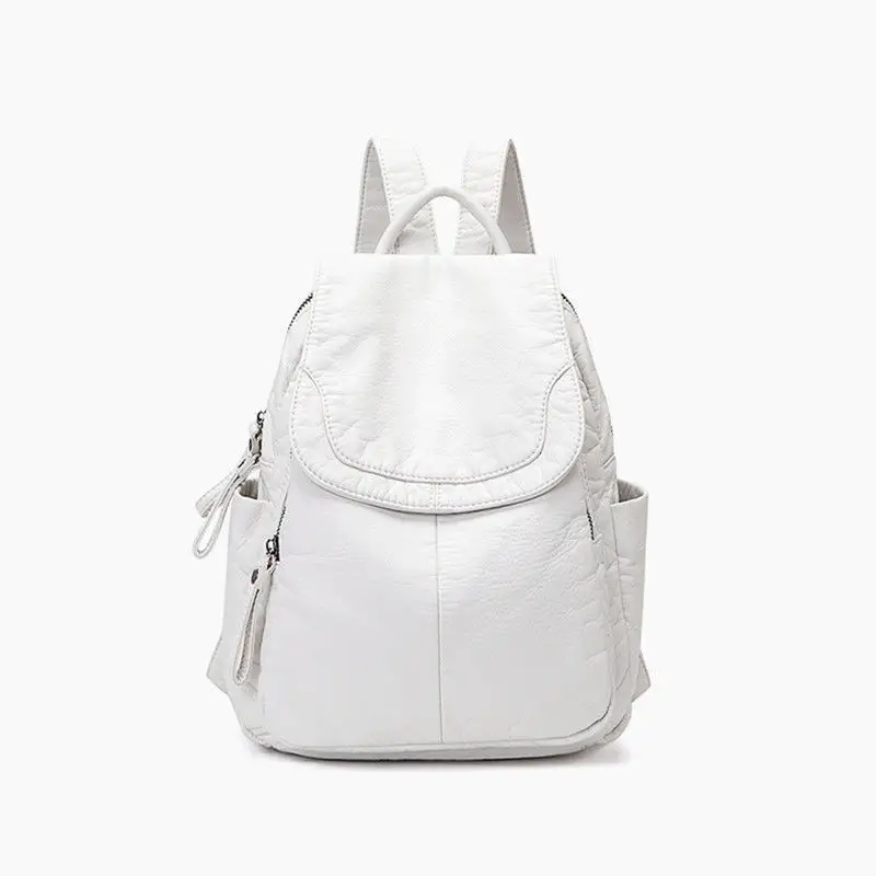 Casual Soft Leather Ladies Small Backpack