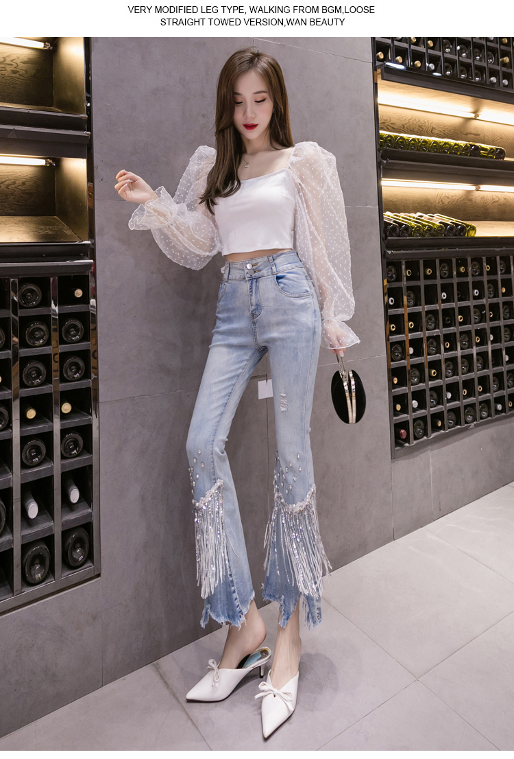 Title 4, Nouveau Pantalon Ulzzang Taille Haute Slim avec...