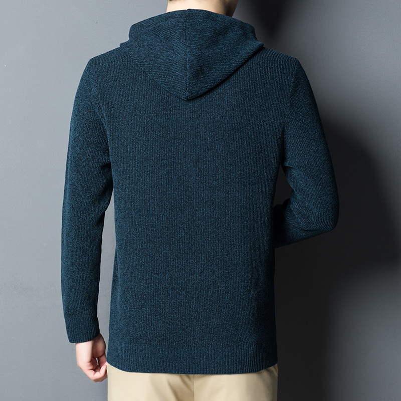 Long-sleeved Hooded Outer Sweater Casual Ribbed Hem Sweater