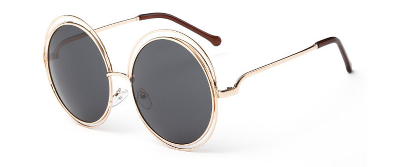 Women’s Round Frame Sunglasses, Real Film Sunglasses, Flat Glasses