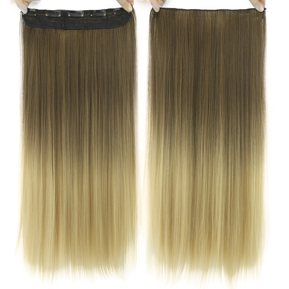 Окрашенная постепенная заколка для прямых волос, наращивание волос цвета Т-образной занавески