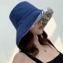 Cotton Linen Plaid Sun Hat Ele
