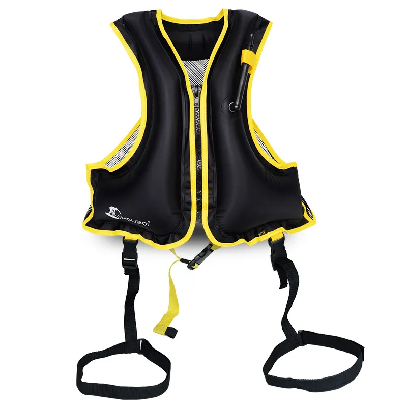 Spot Inflatable Life Jackets, Children's Snorkeling Buoyancy Vest, Adult Free Size Buoyancy Boat Fishing Life Jackets - Black