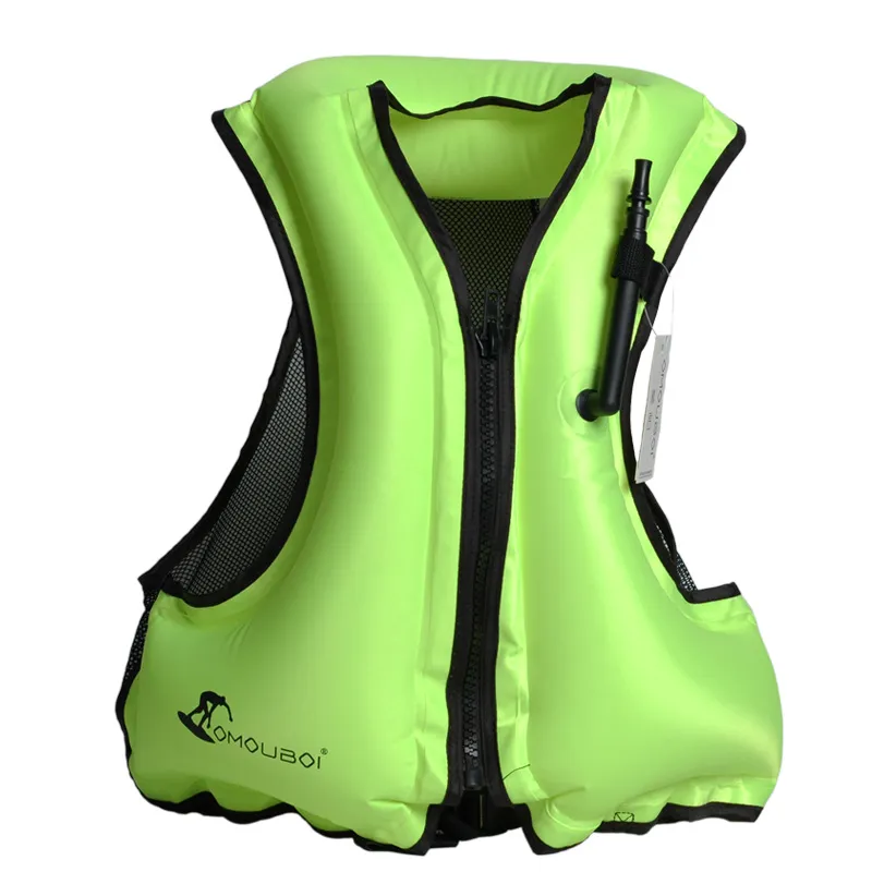 Spot Inflatable Life Jackets, Children's Snorkeling Buoyancy Vest, Adult Free Size Buoyancy Boat Fishing Life Jackets - Green