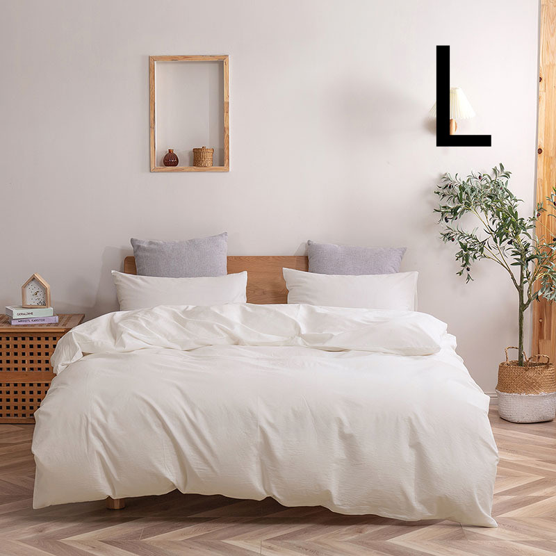 Washed Cotton Four-piece Set, Simple Bedding, Home Textile Cotton Quilt Cover, Bed Sheet