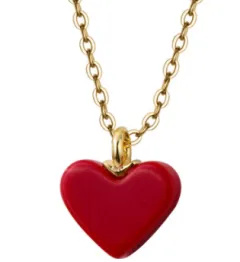 S925 Silver Love Necklace Female Red Heart-shaped Short Clavicle Chain - Gold - View 1