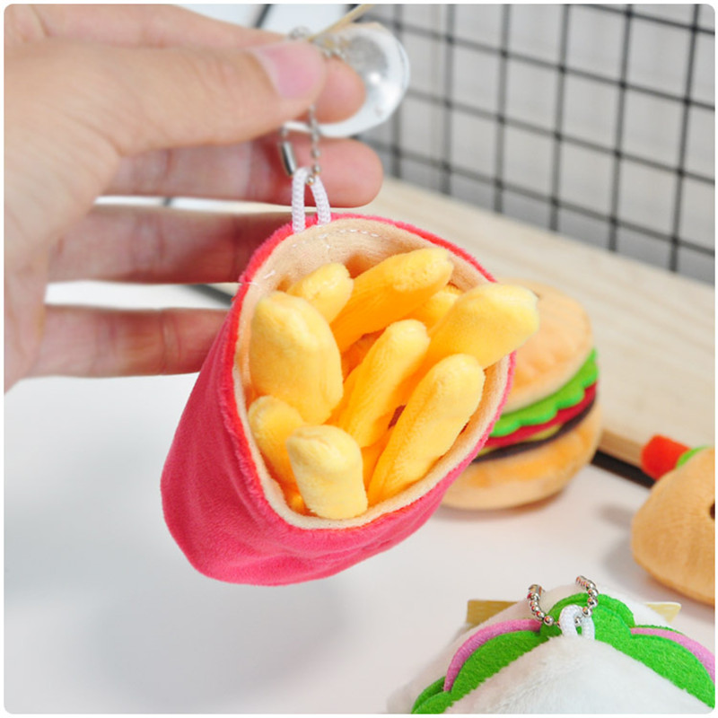 Korean Style Hamburger Sandwich Cute Plush Pendant Keychain