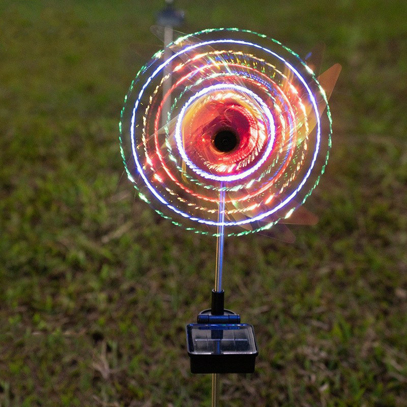 Led Solar Wind Spinner Light Garden Path Outdoor Yard Pinwheels Windmill Decor Patio Lawn Christmas Holiday Decoration — foto 6