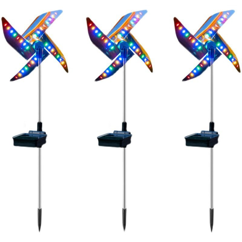 Led Solar Wind Spinner Light Garden Path Outdoor Yard Pinwheels Windmill Decor Patio Lawn Christmas Holiday Decoration — foto 7