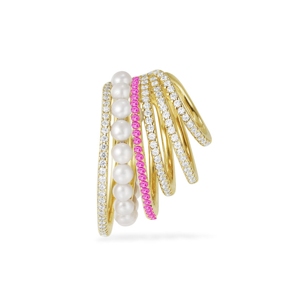 Multi-Layer Ear Cuff Earrings Pearl Rhinestone Ear Clip Bohemia No Piercing Crystal Earcuff Fashion Girl Women Jewelry Oorclip