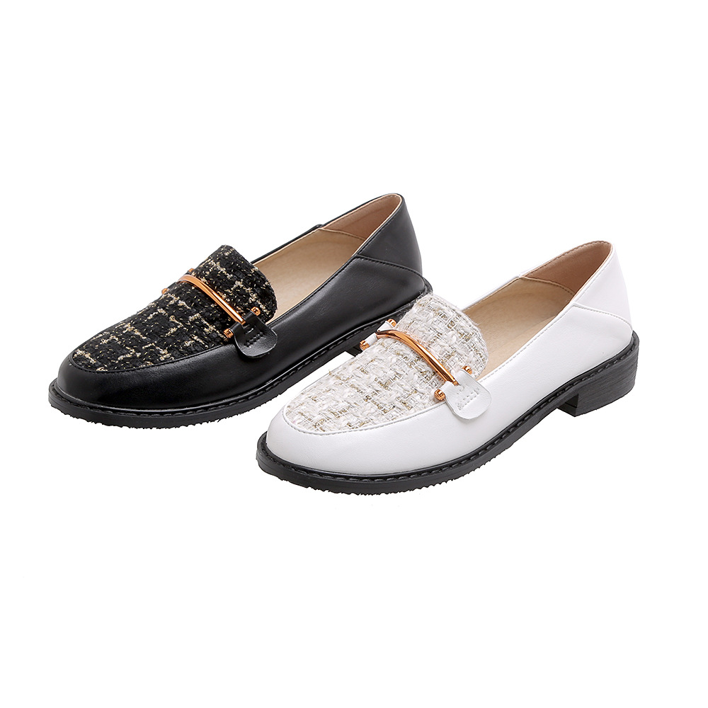 Single Shoes Metal Decoration Large Size Foreign Trade Casual Women's Shoes Two Wear Slippers