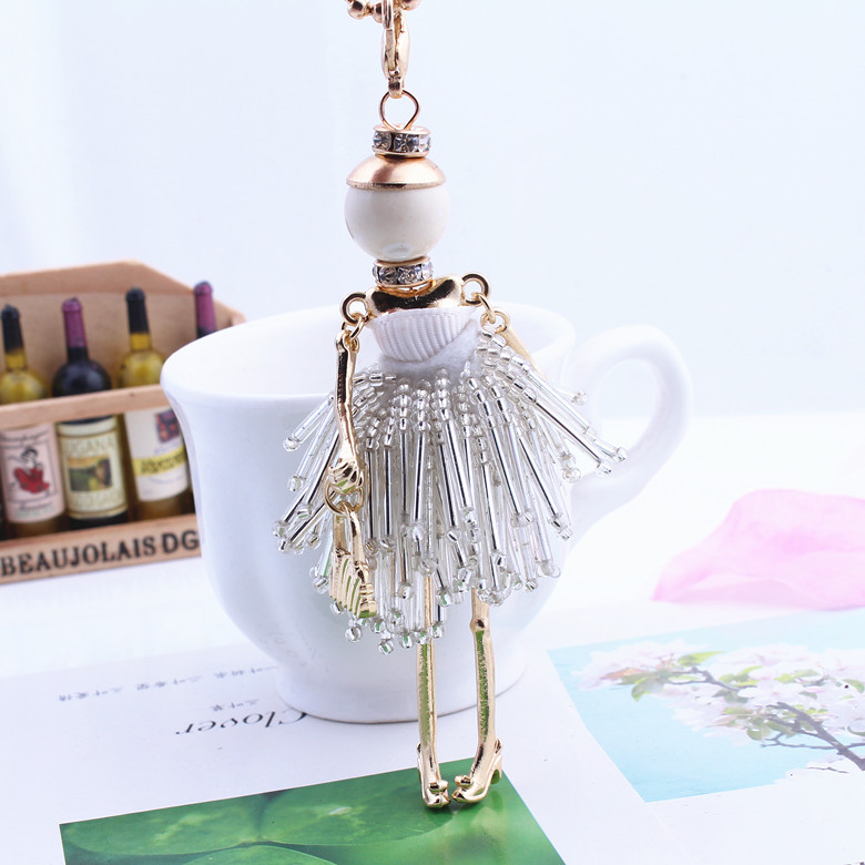 Long Sweater Chain Little Girl Figure Pendant Necklace Long Necklace