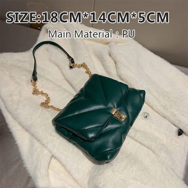 Korean Style Hit Color Messenger Bag Female Bag Pu Chain Shoulder Bag J - Shop at LoveMi