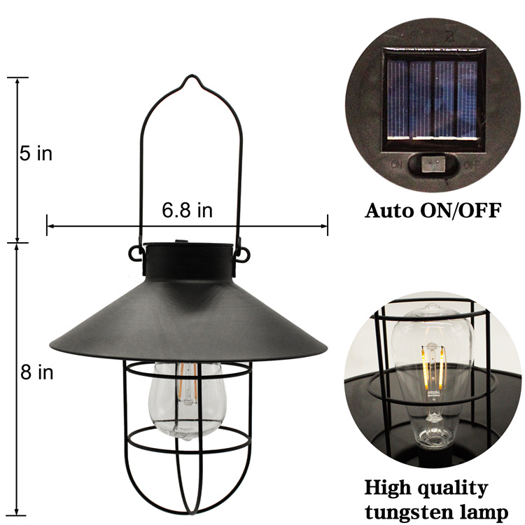 Solar Outdoor Hanging Lights Waterproof Courtyard Lantern — foto 7