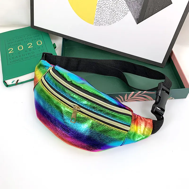 Fashion Sports Messenger Belt Bag Multi-layer Laser