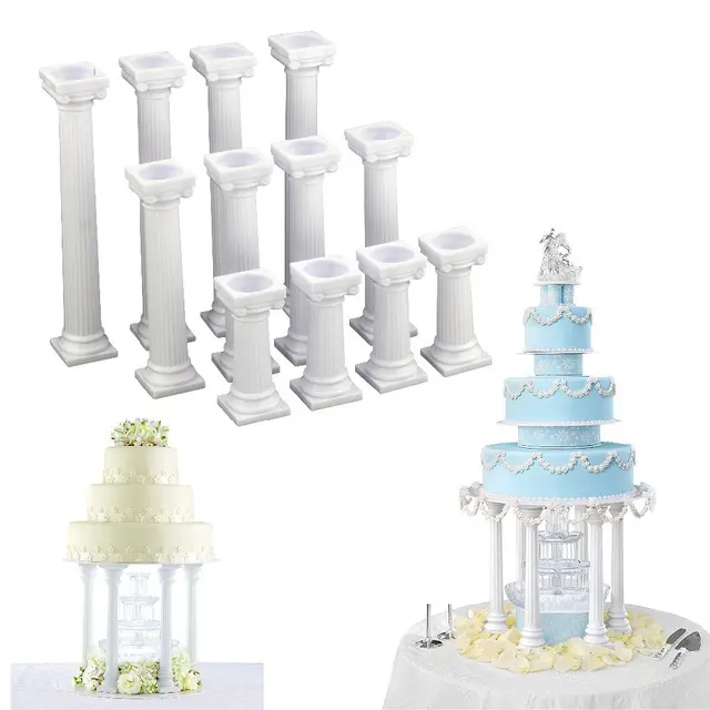 4pcs Pillars Wedding Cake Stands Decorating Tools Multi-layered Roman