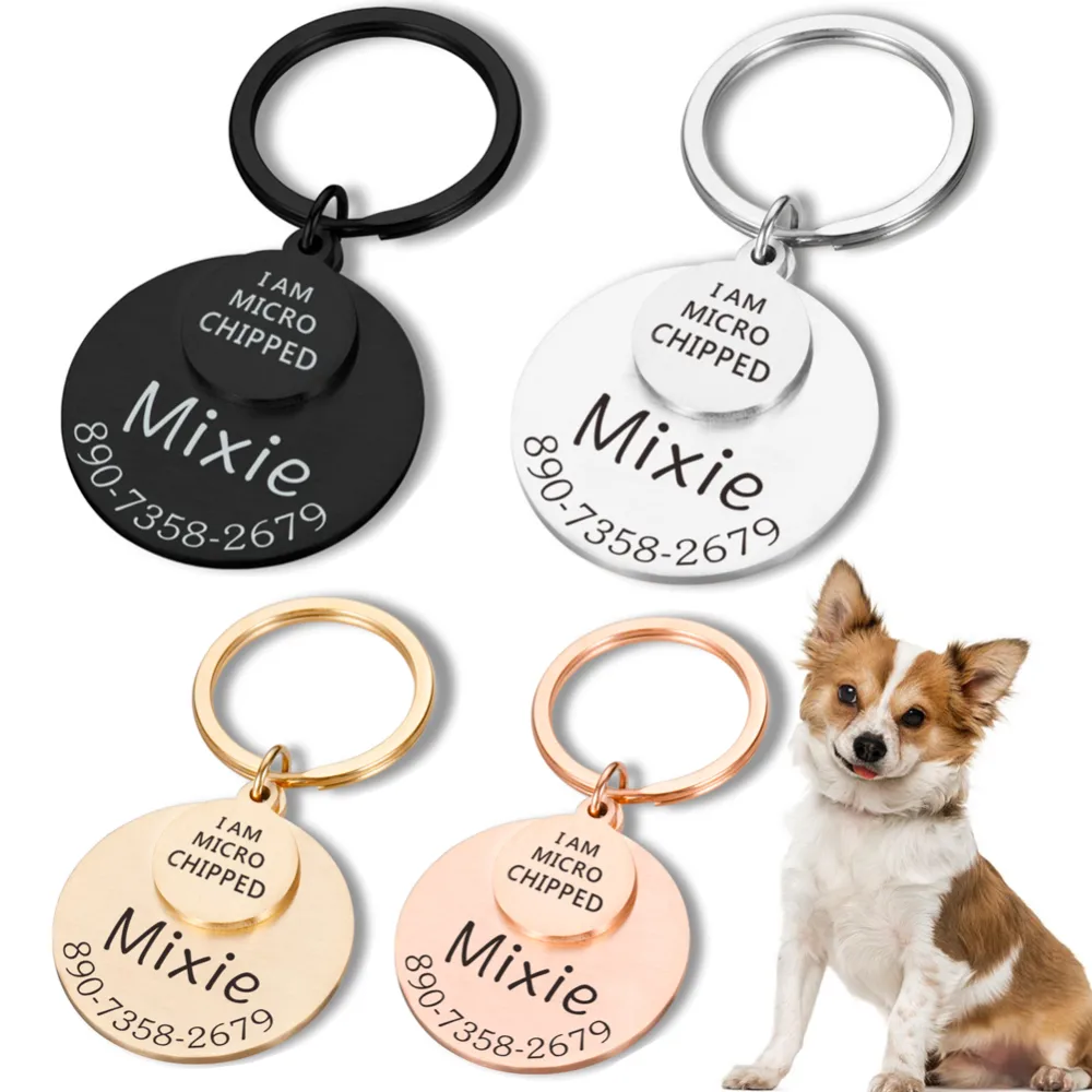 POD Pet Collar Tag Funny Keychain Dog Personalized Puppy