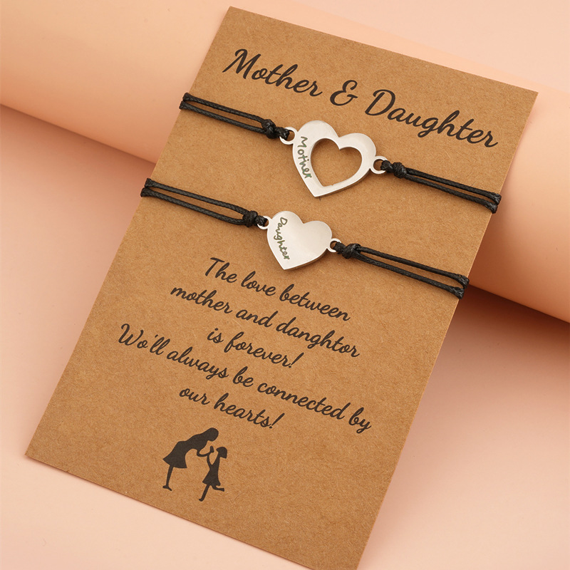 Cross-border New Stainless Steel Heart-shaped Black Label