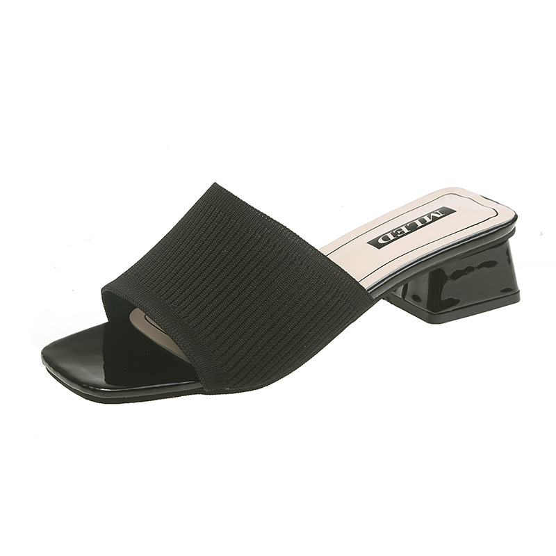 Women's Sandals And Slippers With Thick Heel Black - Shop at LoveMi