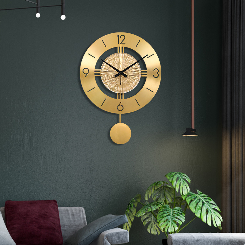 Metal Wall Clock With Elegant Pendulum - Image 4