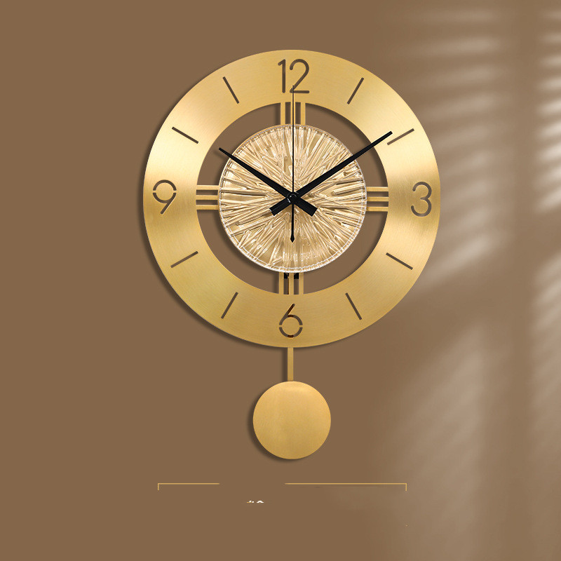 Metal Wall Clock With Elegant Pendulum - Image 3