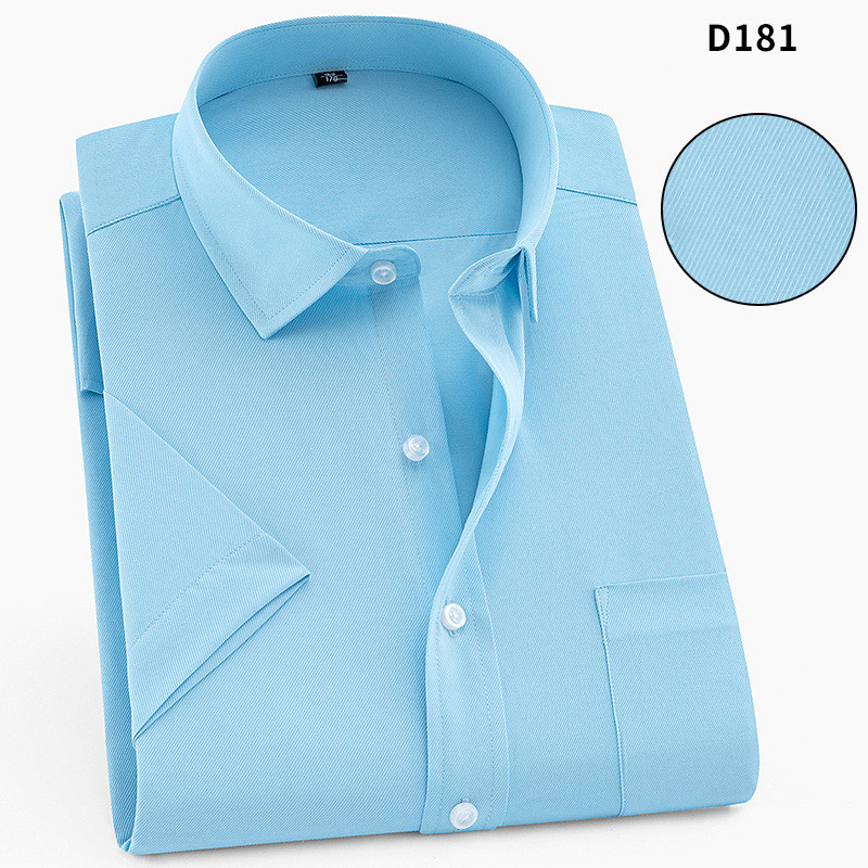 Summer Men's Workwear Solid Color Short-sleeved Shirt