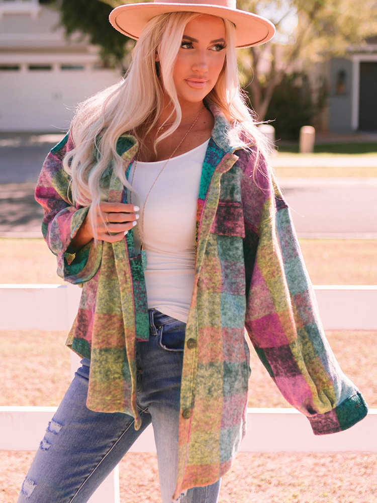 Loose Multi-color Long-sleeved Coat For Women