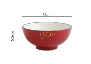 Nordic minimalist household gold-painted mug - Red