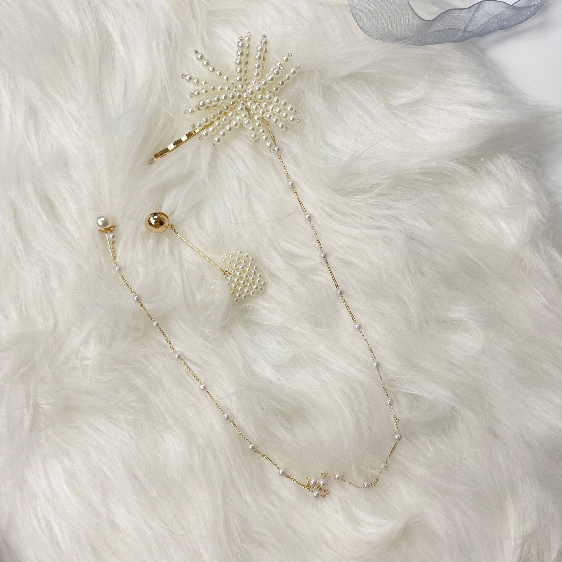Women's Barrette All-in-One Long Tassel Earrings