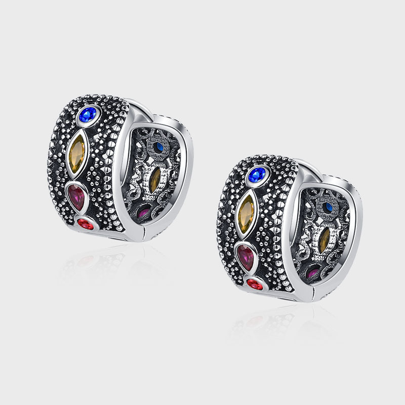 Title 5, S925 Sterling Silver Geometric Fine Zircon-embe...